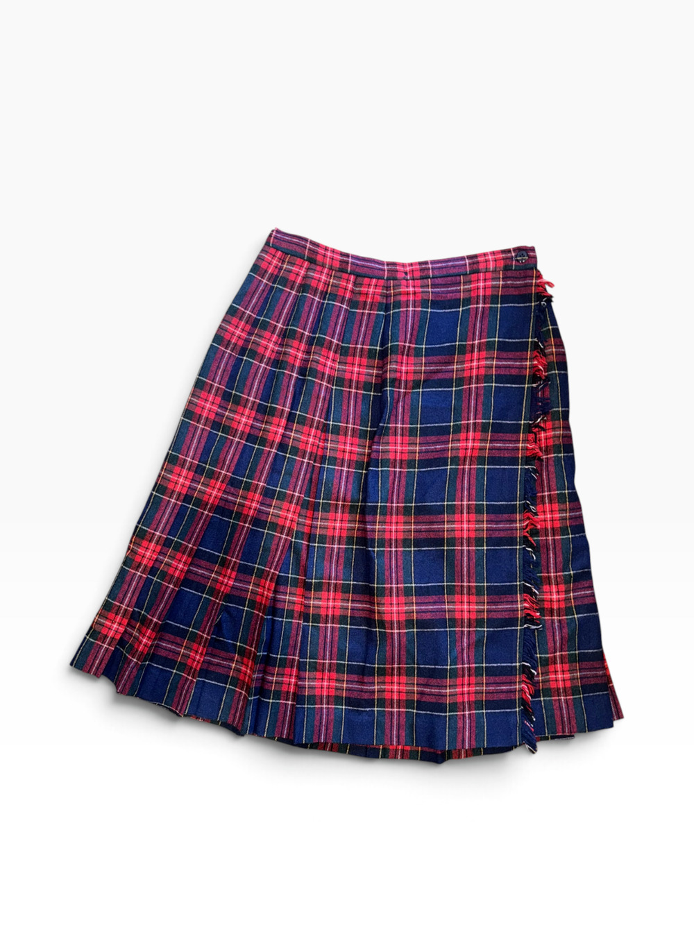 Vintage Copley Square Ltd Tartan Plaid Pleated Kilt Skirt M ILGWU Made USA